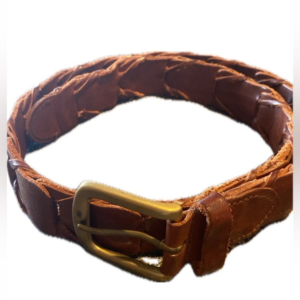 Made in Argentina Bridle Leather Belt with Stainless Steel Buckle & Tip size 34